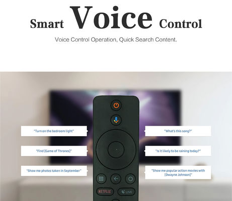 TVMATE Bluetooth4.2 Android সেট টপ বক্সের জন্য ভয়েস অ্যাক্টিভেটেড টিভি রিমোট কন্ট্রোল