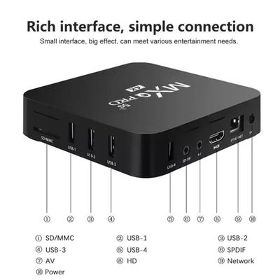 নেটওয়ার্ক কোয়াড কোর প্লেয়ার 3D 4K  OTT বক্স MXQ PRO স্মার্ট বক্স 1+8G
